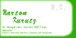 marton kurutz business card